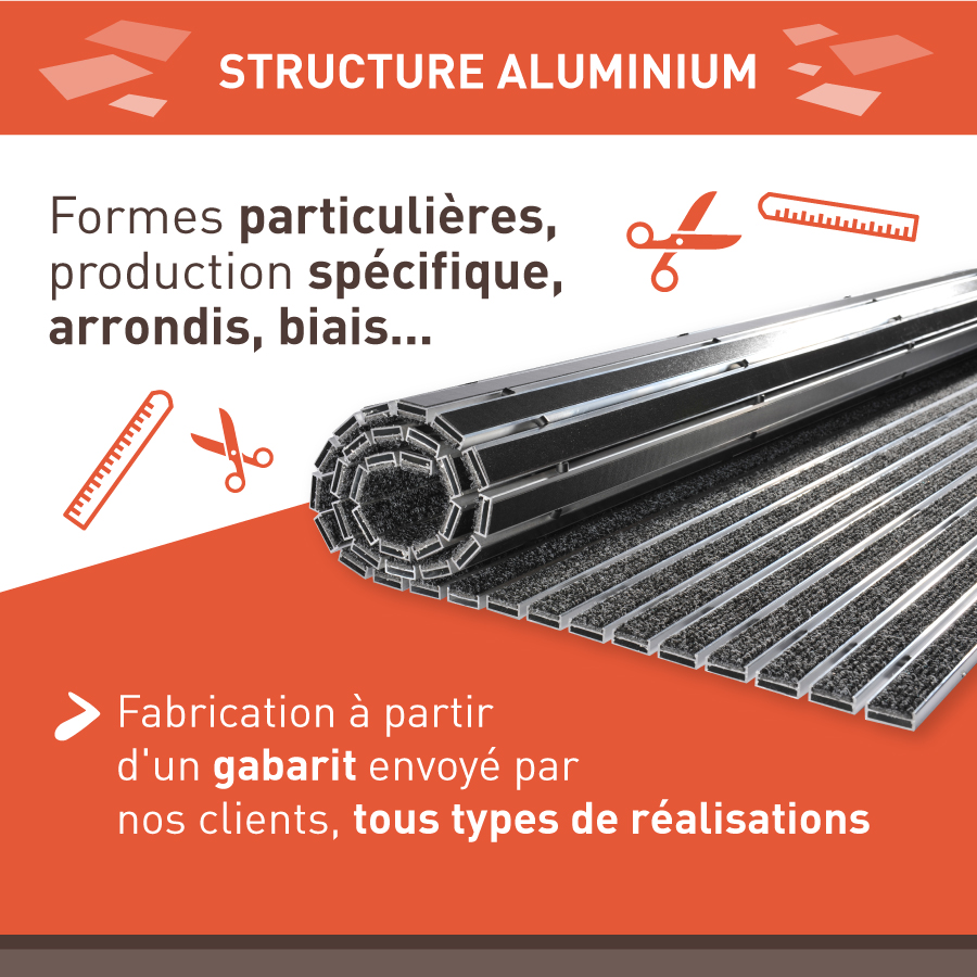 tapis d'entrée structure sur aluminium